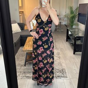 Black floral maxi dress